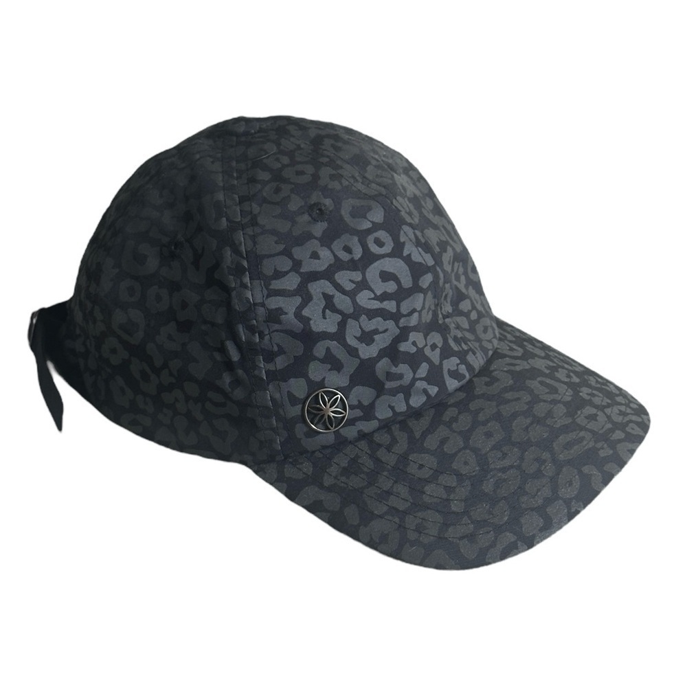 🌺 Gaiam Baseball Cap Black Charcoal Leopard Print Lightweight Athletic Hat